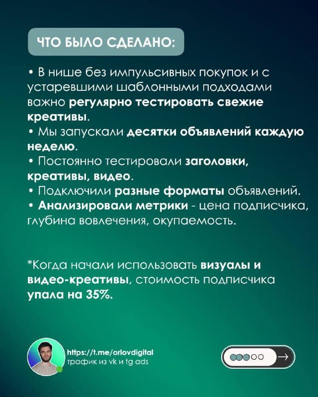 Слайд опубликованного разбора рекламы Renal Auto